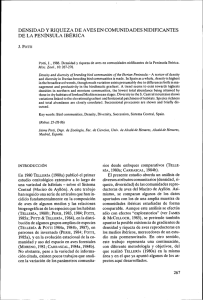densidad y riqueza de aves en comunidades nidificantes de la