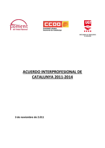 ACUERDO INTERPROFESIONAL DE CATALUNYA 2011-2014