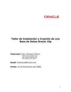 Taller de Instalación y Creación de una Base de Datos Oracle 10g