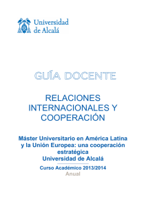 RELACIONES INTERNACIONALES Y COOPERACIÓN