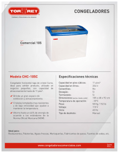 Especificaciones CH-Comercial 105C