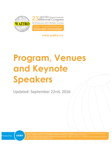 Program, Venues and Keynote Speakers