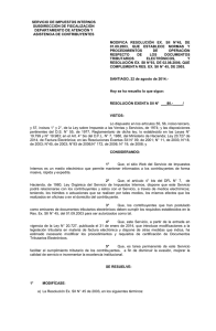 Resolución Exenta SII N°80 del 22 de Agosto del 2014