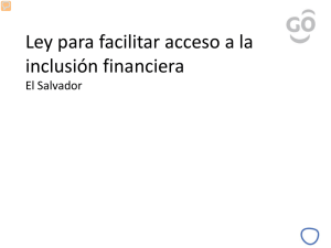 Ley para facilitar acceso a la inclusión financiera