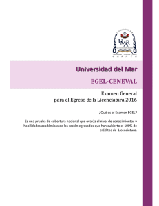 Examen General de Egreso para Licenciatura 2016