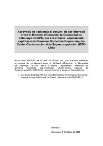 Aprovació de l`addenda al conveni de col·laboració entre el Ministeri