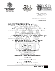 Decreto Número 325 - Gobierno del Estado de Aguascalientes