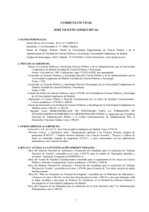 CURRICULUM VITAE JOSÉ VICENTE GÓMEZ RIVAS.