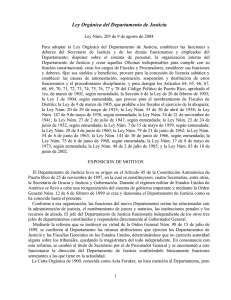 Ley Orgánica del Departamento de Justicia