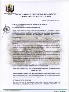 municipalidad provincial de abancay ordenanza n° 016 -2013- a