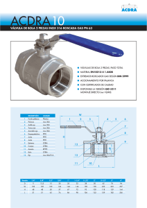 válvula de bola 2 piezas inox 316 roscada gas pn 63