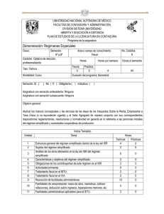 Regímenes Especiales - Facultad de Contaduría y Administración