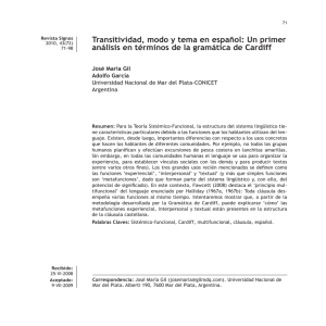 Transitividad, modo y tema en español: Un primer análisis en