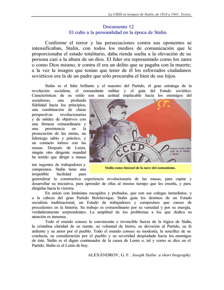 culto a la personalidad en la época de Stalin