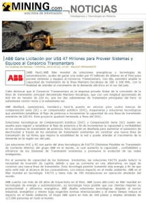 ABB en Perú gana licitación por US$ 47 millones para proveer