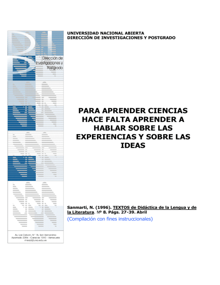 Para Aprender Ciencias Hace Falta Aprender A Hablar Sobre Las