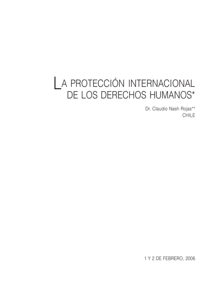 LA PROTECCIÓN INTERNACIONAL DE LOS DERECHOS