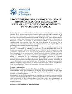 Procedimiento para la homologación de títulos extranjeros de