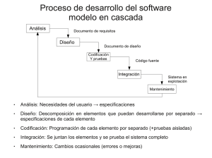 Proceso de desarrollo del software modelo en cascada