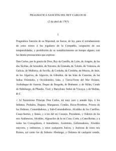 PRAGMATICA SANCIÓN DEL REY CARLOS III (2 de abril de 1767