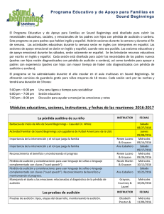 Módulos educativos, sesiones, instructores, y fechas de las