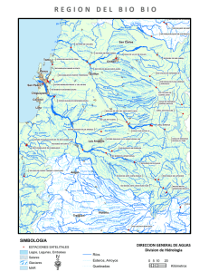 Mapa Hidrogr&aacute;fico Regi&oacute;n del Bio Bio, Chile