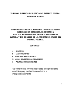 Lineamientos Registro y Control Ingresos x Prod., Der. y Aprov