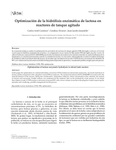 Optimización de la hidrólisis enzimática de lactosa en reactores de