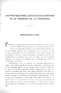 las prohibiciones judiciales de disponer en el registro de la propiedad