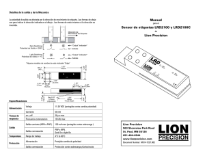 Manual Sensor de etiquetas LRD2100 y LRD2100C Lion Precision