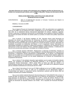 Resolución Directoral Ejecutiva N° 001-2008/APCI