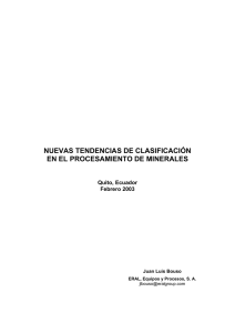 nuevas tendencias de clasificación en el procesamiento de minerales