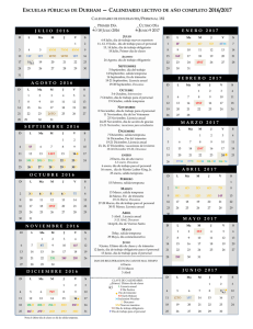 escuelas públicas de durham — calendario lectivo de año completo