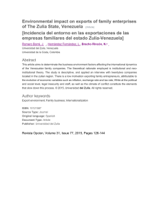Environmental impact on exports of family enterprises of The Zulia