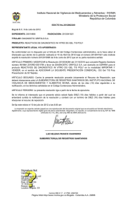 INVIMA Ministerio de la Proteccion Social República de Colombia