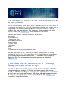 How do I request an International Visa Letter of Invitation for CIAT