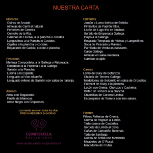 nu e8tra carta - Restaurante Compostela