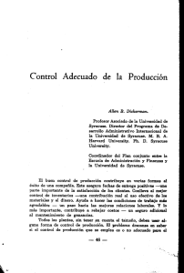 Control adecuado de la producción - Publicaciones