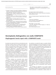 Hernioplastia diafragma´tica con malla COMPOSITE