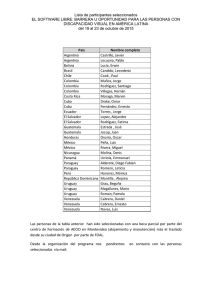 Lista de participantes seleccionados EL SOFTWARE LIBRE