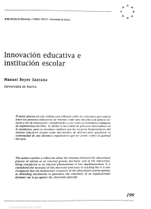 Innovación educativa e institución escolar
