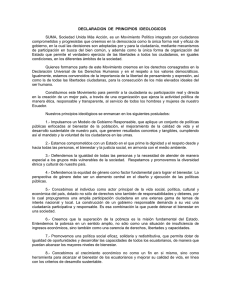 DECLARACION DE PRINCIPIOS IDEOLOGICOS SUMA, Sociedad
