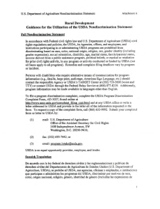 Page 1 U.S. Department of Agriculture Nondiscrimination Statement