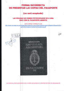 forma incorrecta de presentar las copias del pasaporte