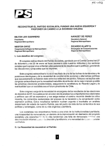 RECONSTRUIR EL PARTIDO SOCIALISTA, FUNDAR UNA NUEVA