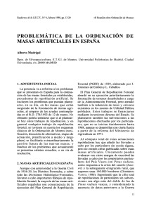 problemá tic a de la ordenación de masas artificiales en españa