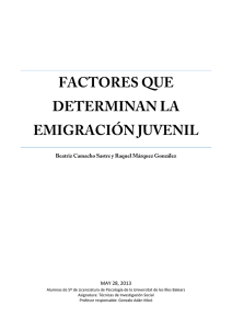 Factores que determinan la emigración juvenil