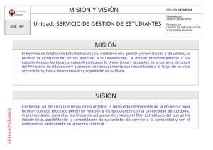 MISIÓN Y VISIÓN Unidad: SERVICIO DE GESTIÓN DE