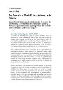 Cinco Días: de Farsalia a Madoff, la condena de Hibris