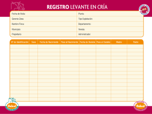 registro levante en cría